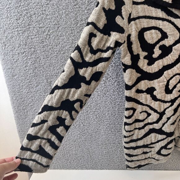 Chico's Cardigan Sweater Jacket 0 S small 4 Asymmetric Zip Boiled Wool Knit Zip - Picture 6 of 11